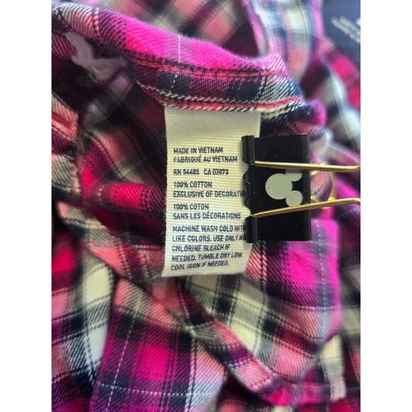 AMERICAN EAGLE OUTFITTERS Women SIze M Pink Plaid Flannel Button Front Shirt - Picture 6 of 6